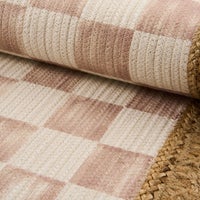 Flax Check with Jute Scallops 2'6" x 7'11" Runner