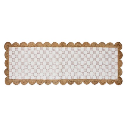 Flax Check with Jute Scallops 2'6" x 7'11" Runner