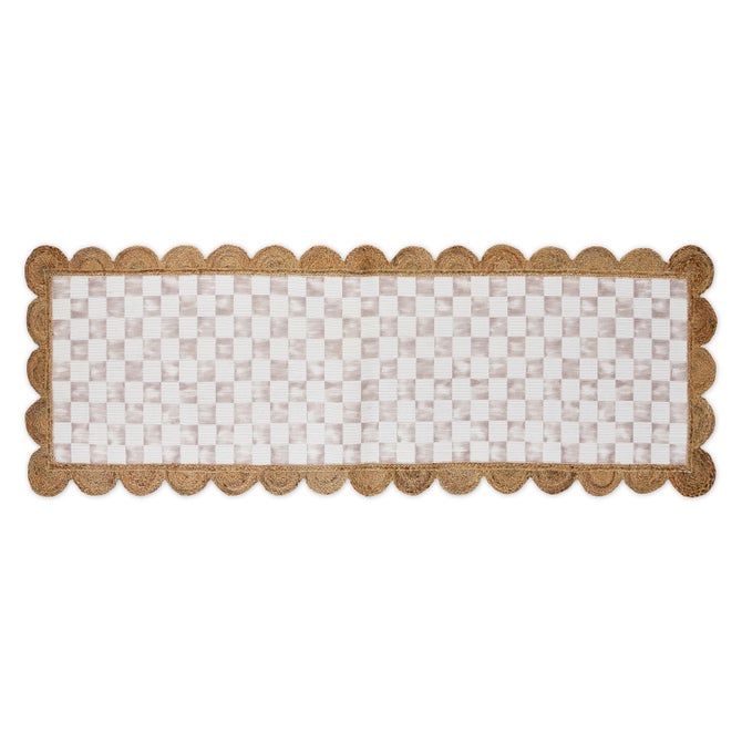 Flax Check with Jute Scallops 2'6" x 7'11" Runner image number 0