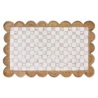 Flax Check with Jute Scallops 3' x 4'8.5" Rug