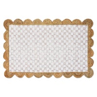 Flax Check with Jute Scallops 5' x 7'10.5" Rug