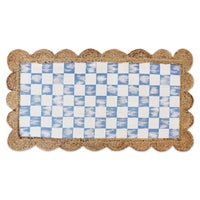 Blue Check with Jute Scallops 1'11.25" x 3'8.5" Rug