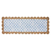Blue Check with Jute Scallops 2'6" x 7'11" Runner