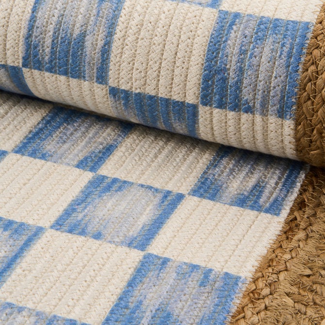 Blue Check with Jute Scallops 5' x 7'10.5" Rug image number 2