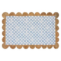 Blue Check with Jute Scallops 5' x 7'10.5" Rug