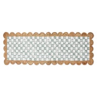 Green Check with Jute Scallops 2'6" x 7'11" Runner