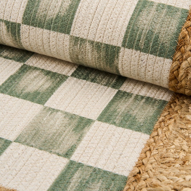 Green Check with Jute Scallops 3' x 4'8.5" Rug image number 2