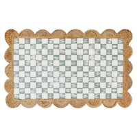 Green Check with Jute Scallops 3' x 4'8.5" Rug