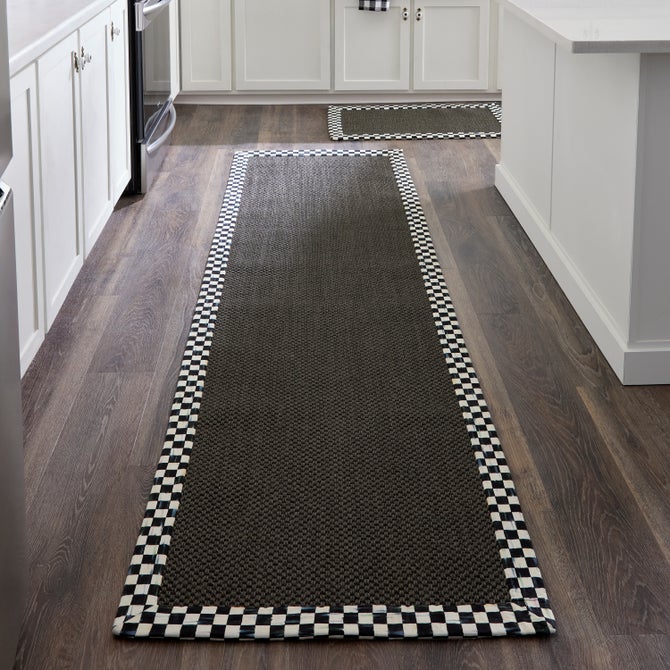 Courtly Check Black Sisal 2'6" x 9' Runner image number 1