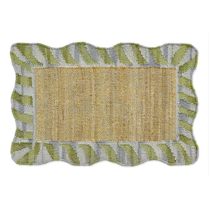 Jute Scalloped Purple and Green 2' x 3' Rug image number 0