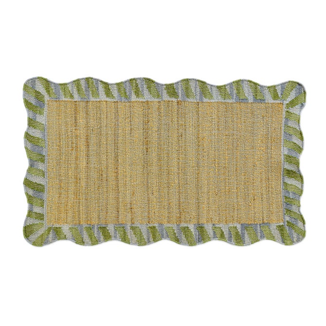 Jute Scalloped Purple and Green 3' x 5' Rug image number 0