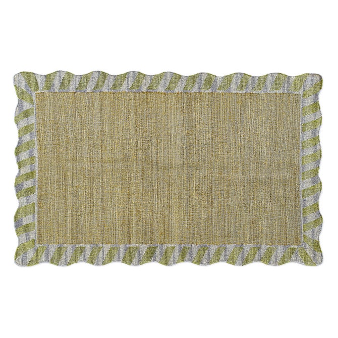 Jute Scalloped Purple and Green 5' x 8' Rug image number 0