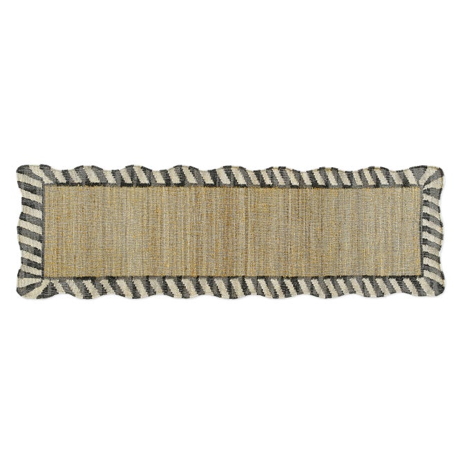 Jute Scalloped Black and White 2'6" x 8' Runner Rug image number 0