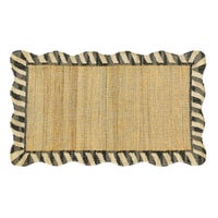 Jute Scalloped Black and White 3' x 5' Rug