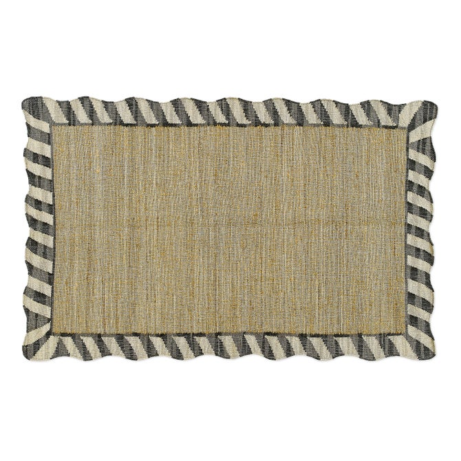 Jute Scalloped Black and White 5' x 8' Rug image number 0