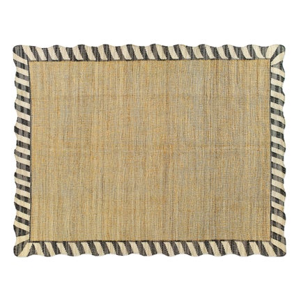 Jute Scalloped Black and White 8' x 10' Rug