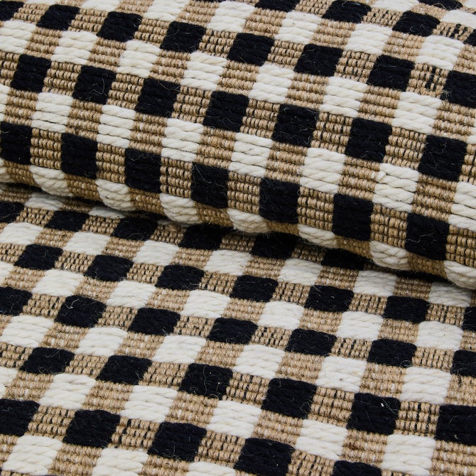 Natural, Black & White Checked 2'6" x 9' Runner image number 1