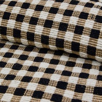Natural, Black & White Checked 6' x 9' Rug