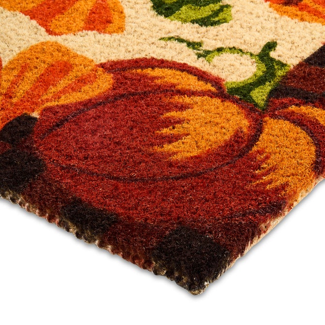 Checked Pumpkin Harvest Entrance Mat image number 2
