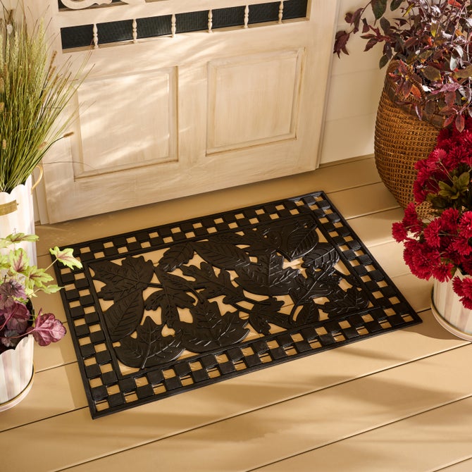 Autumn Leaves Rubber Entrance Mat image number 1