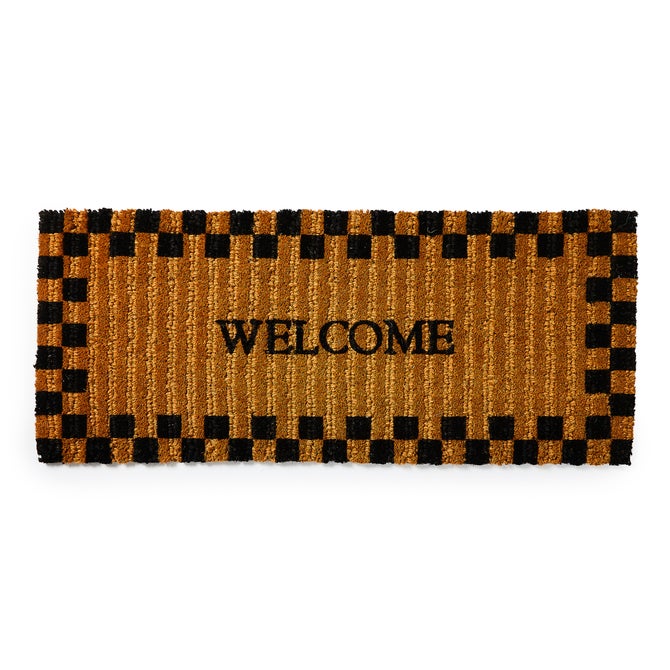 Welcome Checked Double Door Entrance Mat image number 0