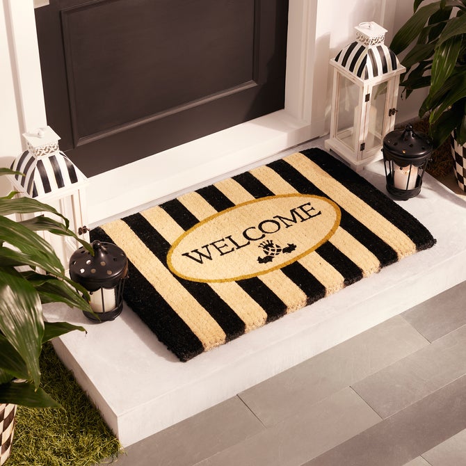 Welcome Awning Stripe Entrance Mat image number 1