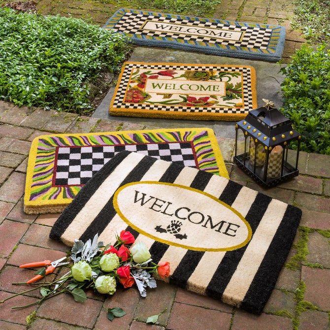 Welcome Periwinkle Double Door Entrance Mat image number 1