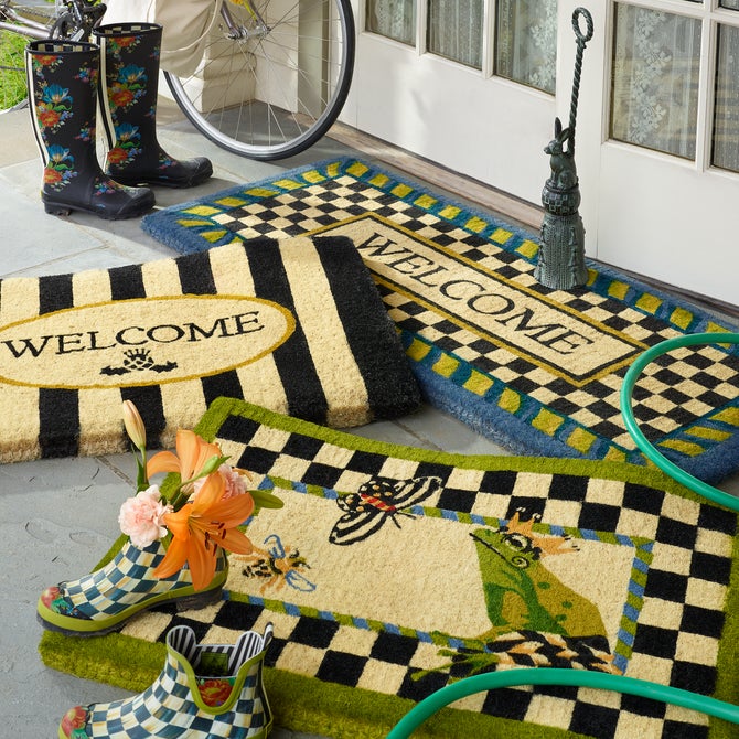 Welcome Periwinkle Double Door Entrance Mat image number 4
