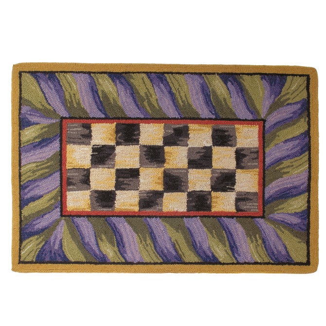 Courtly Check Purple & Green 2' x 3' Rug image number 0