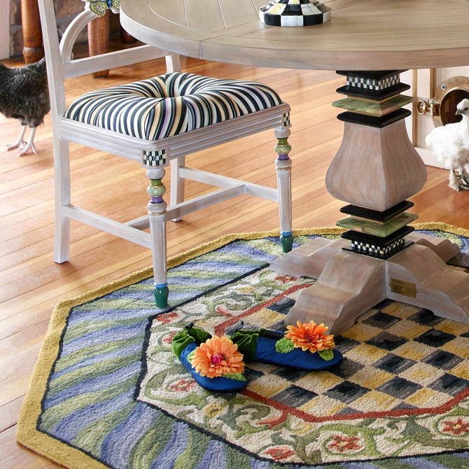 Courtly Check Purple & Green 5' Octagon Rug image number 10