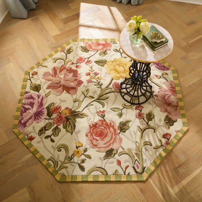 Golden Peonies 6' Octagon Rug image number 1