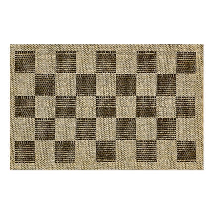 Black Check 2' x 3' Indoor/Outdoor Rug