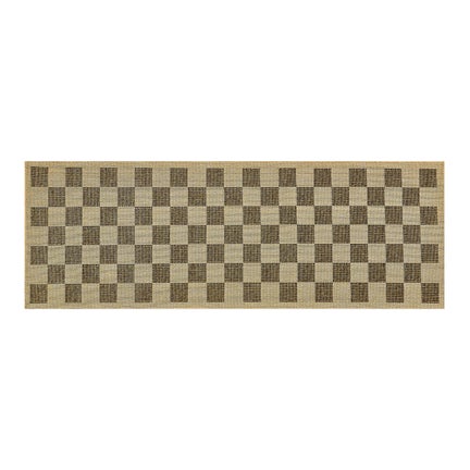 Black Check 2'6" x 8' Indoor/Outdoor Runner Rug