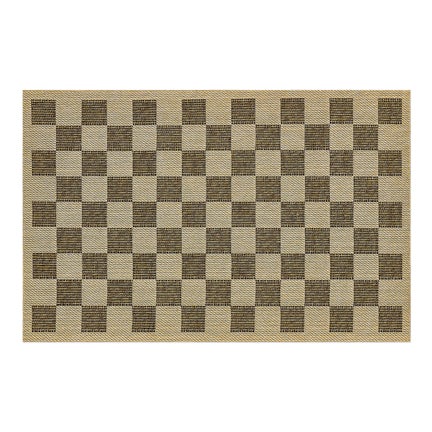 Black Check 3' x 5' Indoor/Outdoor Rug