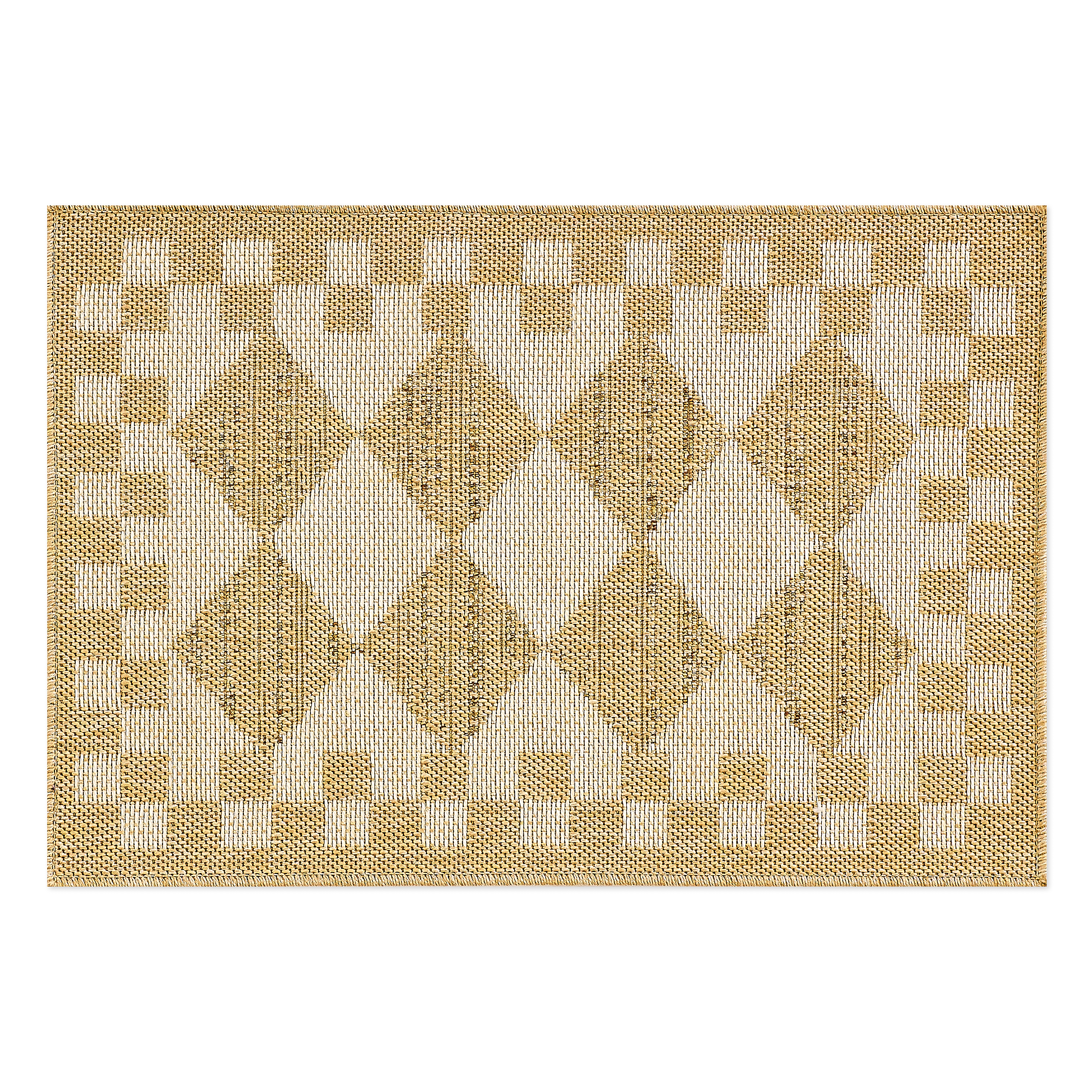 MacKenzie-Childs White Diamond 2' x 3' Indoor/Outdoor Rug