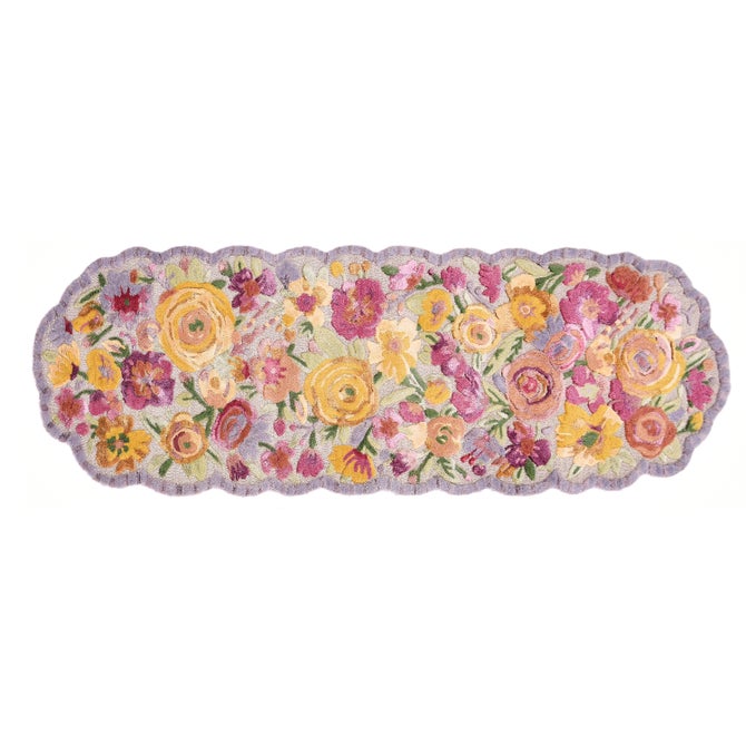 Scalloped Flower Meadow 2'6" x 8' Runner Rug image number 0