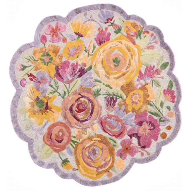 Scalloped Flower Meadow 6' Round Rug image number 0