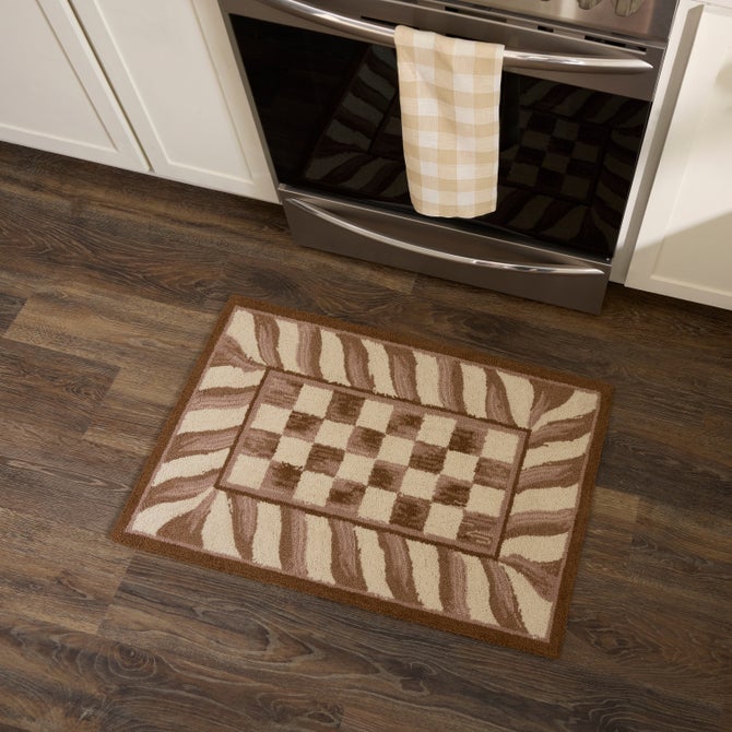 Mocha Check 2' x 3' Rug image number 1