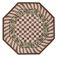 Mocha Check 6' Octagon Rug