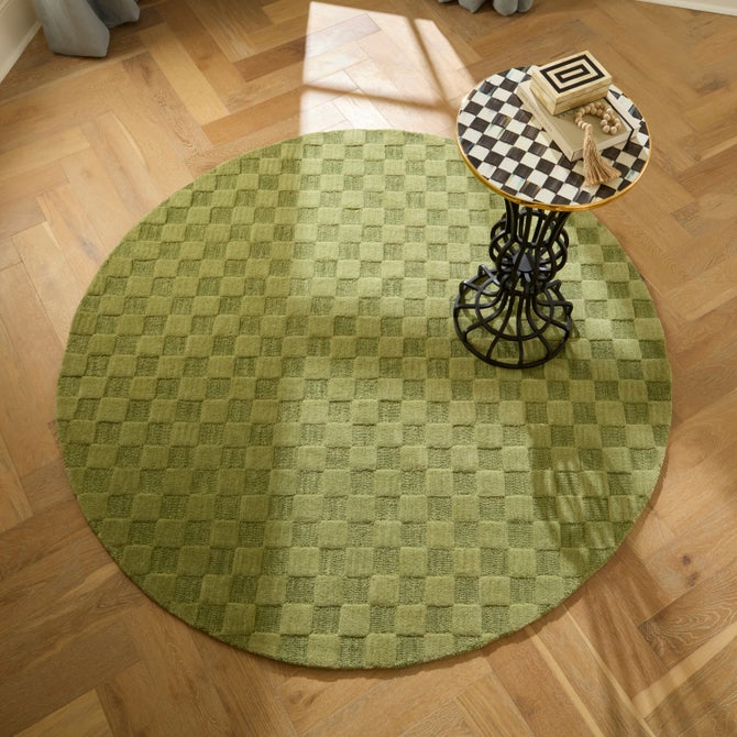 Moss Checkerboard 6' Round Rug image number 1