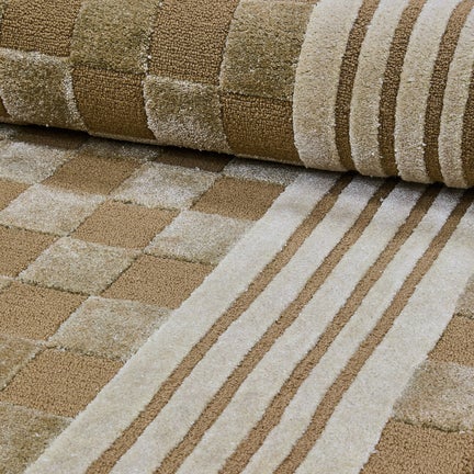 Mocha Tonal Check 3' x 5' Rug