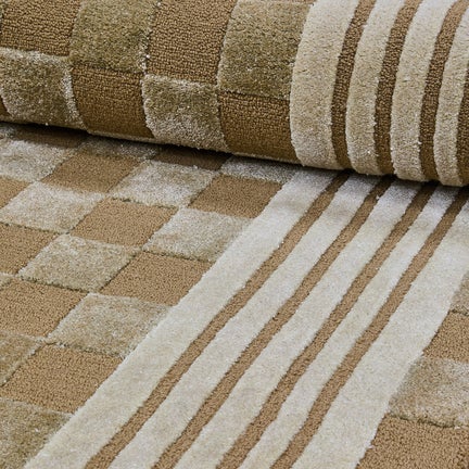 Mocha Tonal Check 5' x 8' Rug