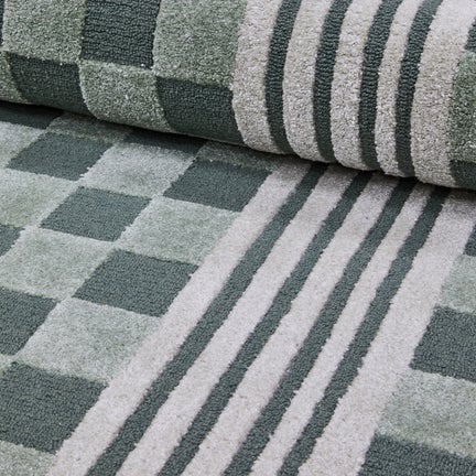 Sage Green Tonal Check 2'6" x 8' Rug