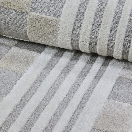 Light Grey Tonal Check 2'3" x 3'9" Rug