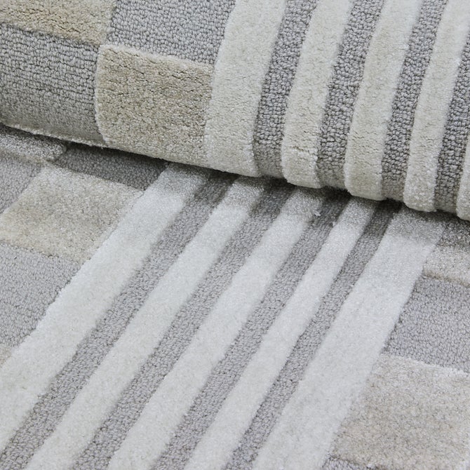 Light Grey Tonal Check 2'3" x 3'9" Rug image number 1