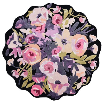 Violet Roses 6' Round Rug