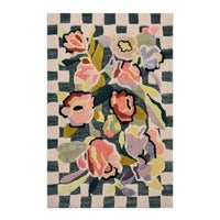 Ranunculus and Checks 3' x 5' Rug