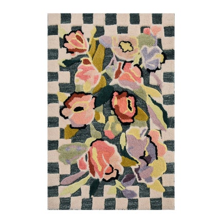 Ranunculus and Checks 3' x 5' Rug