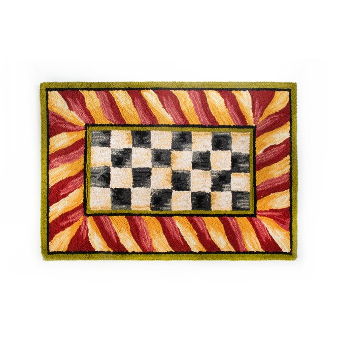 Courtly Check Red & Gold 2' x 3' Rug image number 0
