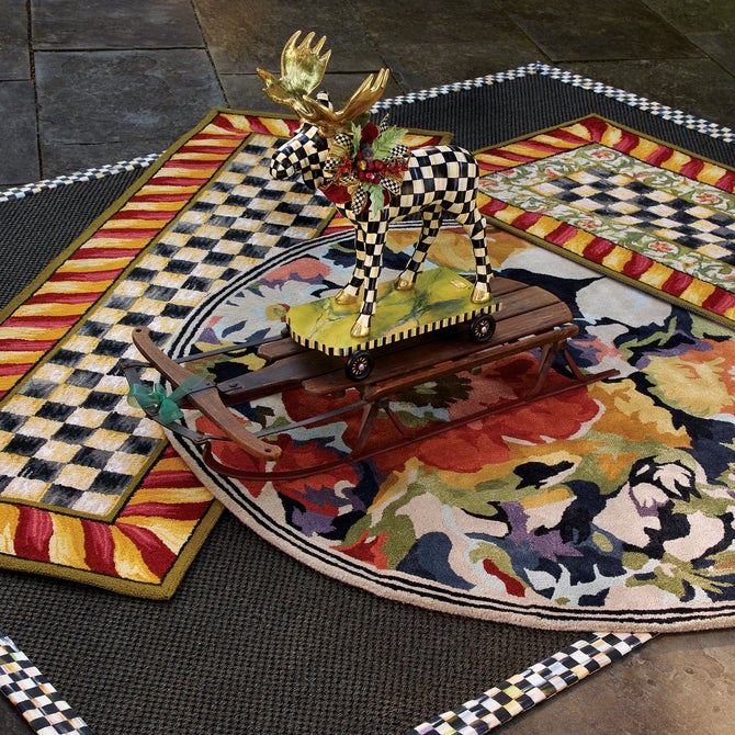 Courtly Check Red & Gold 3' x 5' Rug image number 2